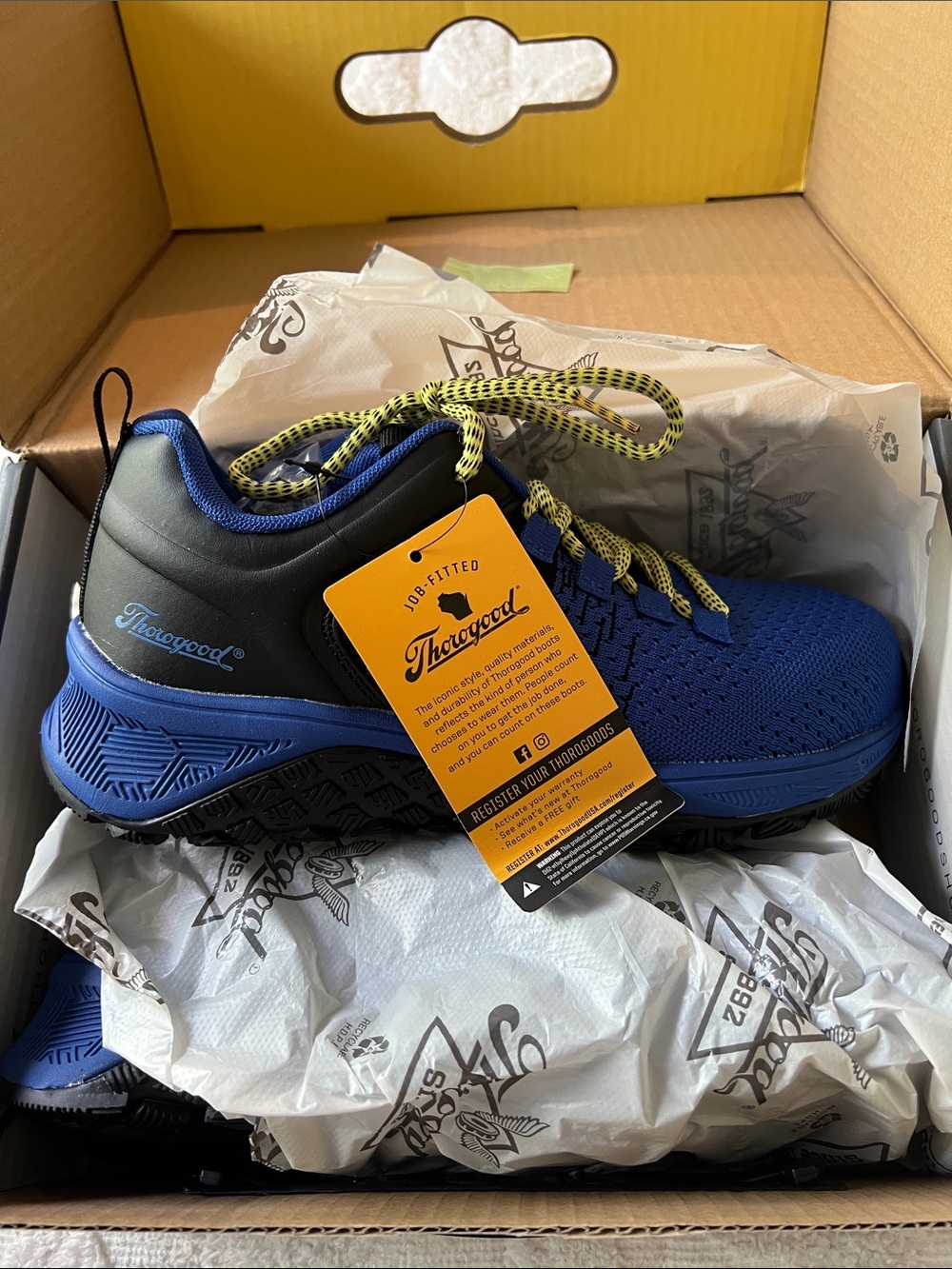 Women’s Blue Work Shoe — Slip-Resistant Comfort SIZE 7 M Thorogood NWT STEEL TOE